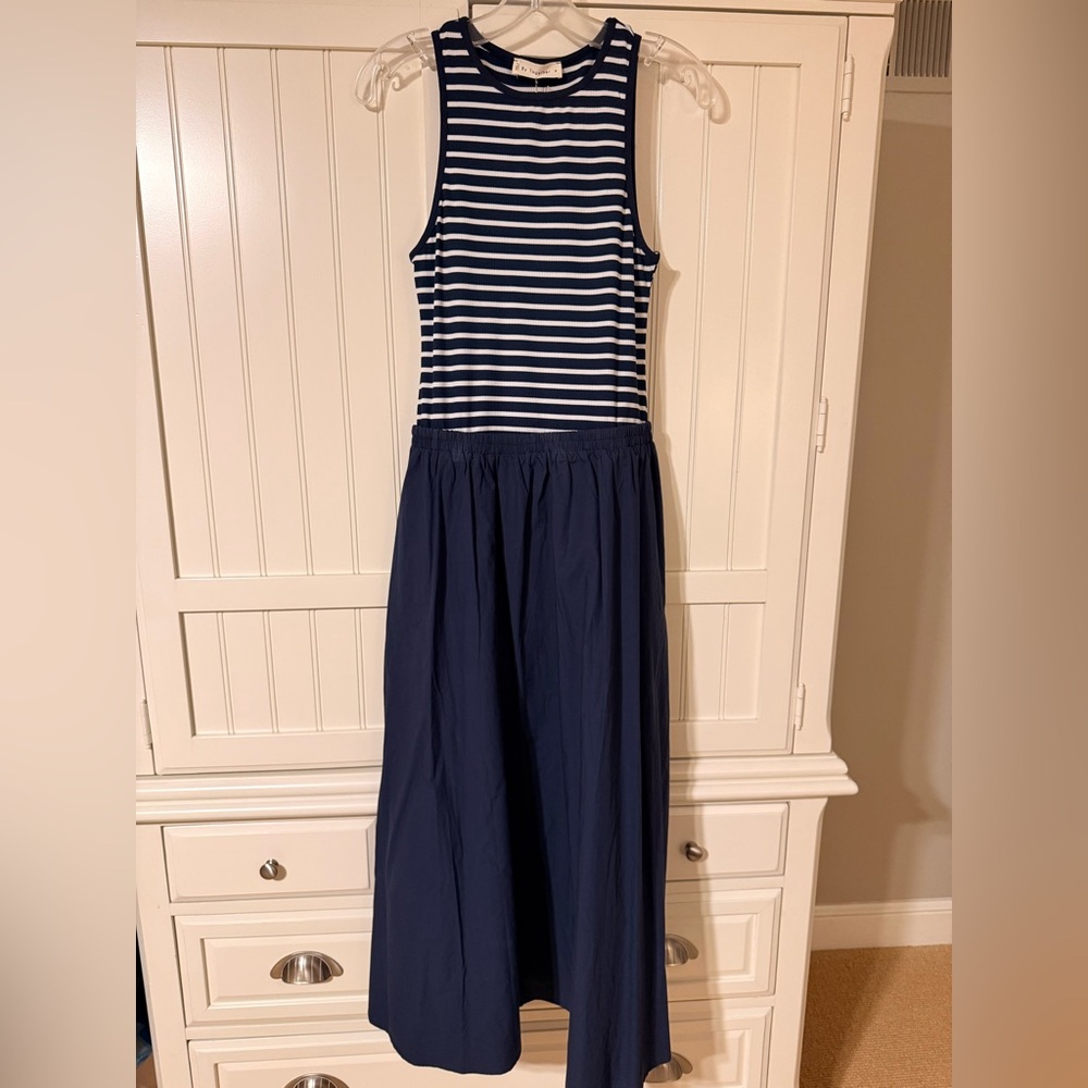 By Together Navy and White Striped Dress size Medium